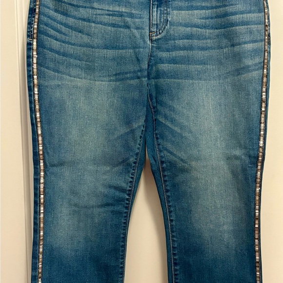 INC International Concepts Pants - INC International Concepts Blue Capris with Silver Side Stripe